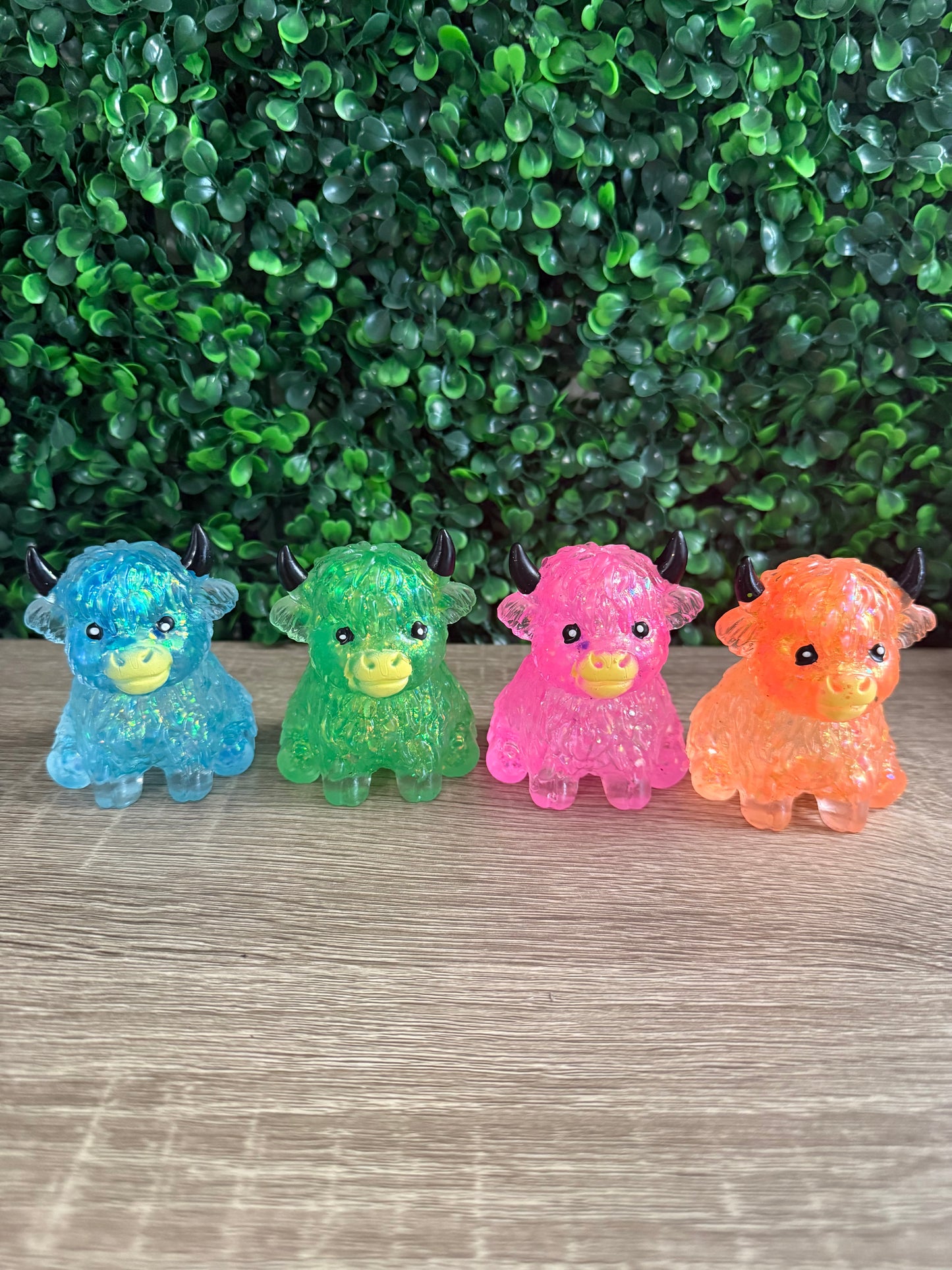 Glitter Highland Cows Squish Toy - multiple colors