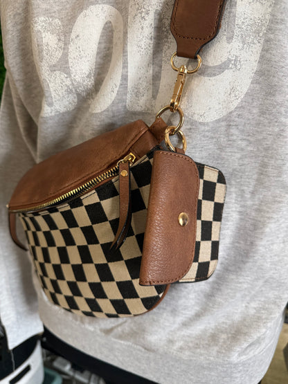 Checker Sling Bag w/pouch