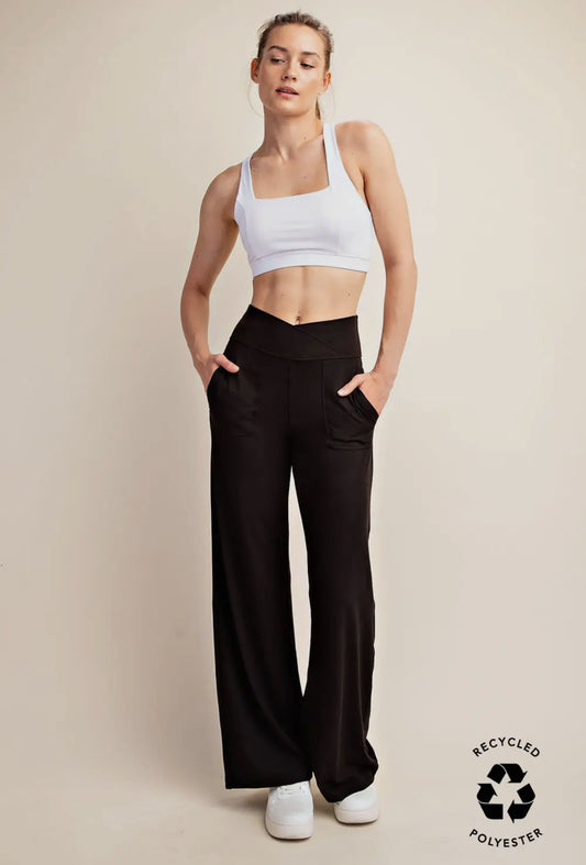 Rae Mode V-Waist Wide Pant in Black