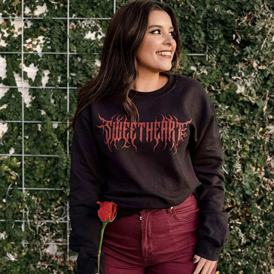 Pre-Order Sweetheart Metal Graphic Sweatshirt in Black