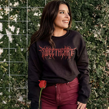 Pre-Order Sweetheart Metal Graphic Sweatshirt in Black