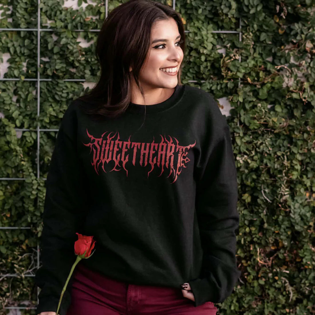 Pre-Order Sweetheart Metal Graphic Sweatshirt in Black