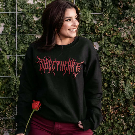Pre-Order Sweetheart Metal Graphic Sweatshirt in Black