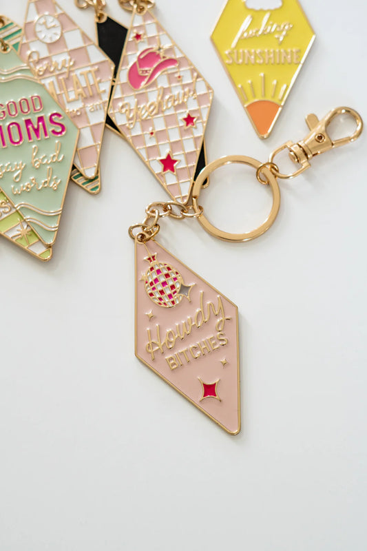 Howdy Bitches Retro Motel Keychain