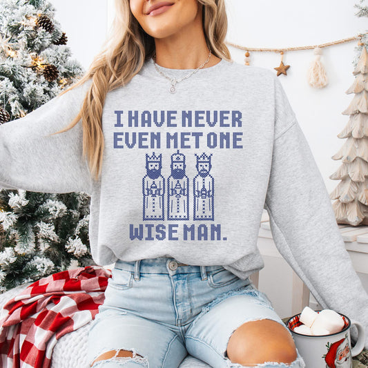 MADE TO ORDER: Wise Man Christmas Graphic Sweatshirt in Ash