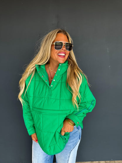 S/M ONLY Peyton Puffer Jacket in green