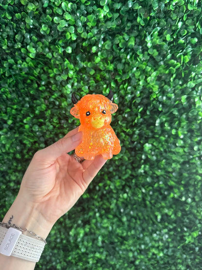 Glitter Highland Cows Squish Toy - multiple colors