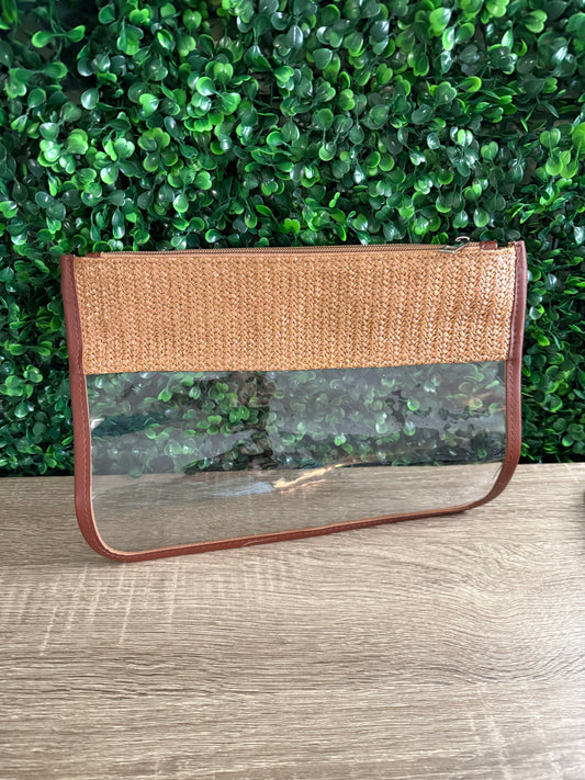 Raffata Clear Bag in Dark Brown