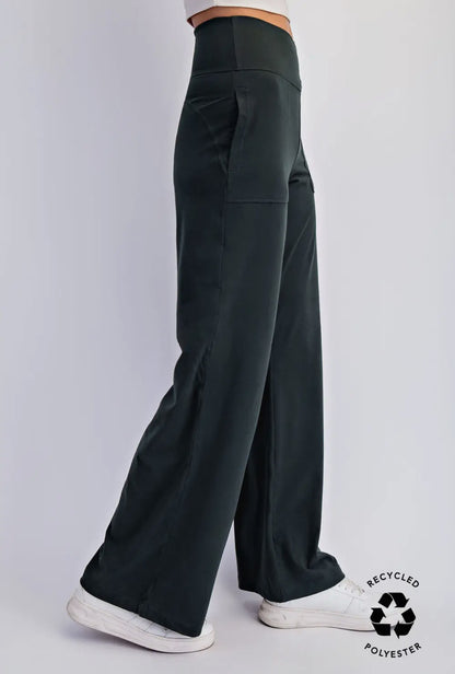 Rae Mode V-Waist Wide Pant in Regency Green