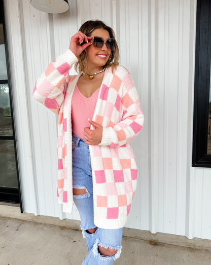 Easter Cloud Cardigan in checker
