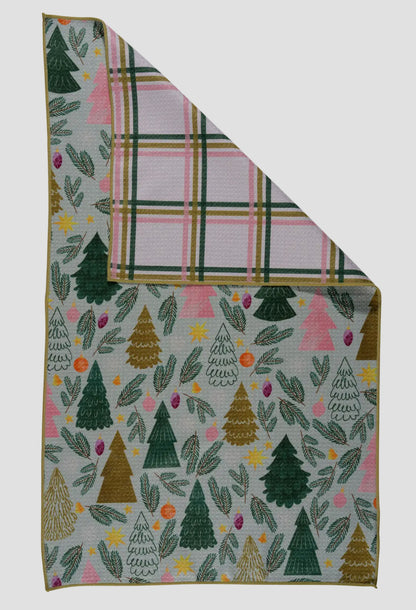 Sparkling Evergreen Bloom Kitchen Towel
