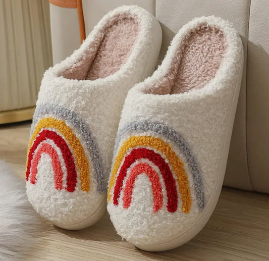 Rainbow Plush Slippers