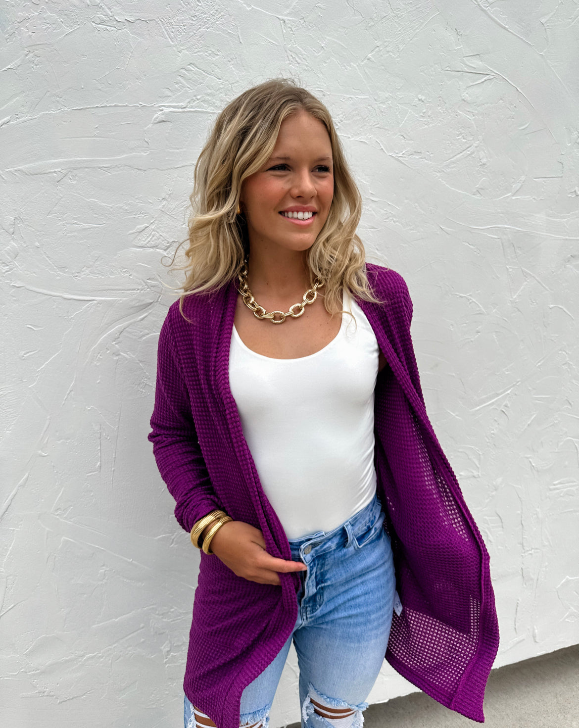 Lola Cardigan in Purple