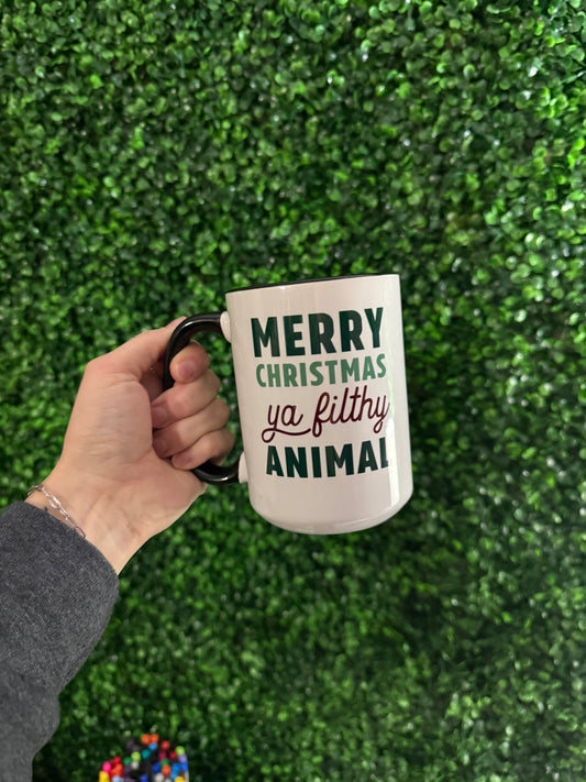 Merry Christmas Ya Filthy Animal 15oz Coffee Mug