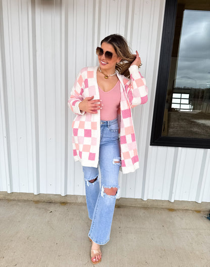 Easter Cloud Cardigan in checker