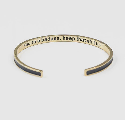 You're A Badass Enamel Bangle Bracelet