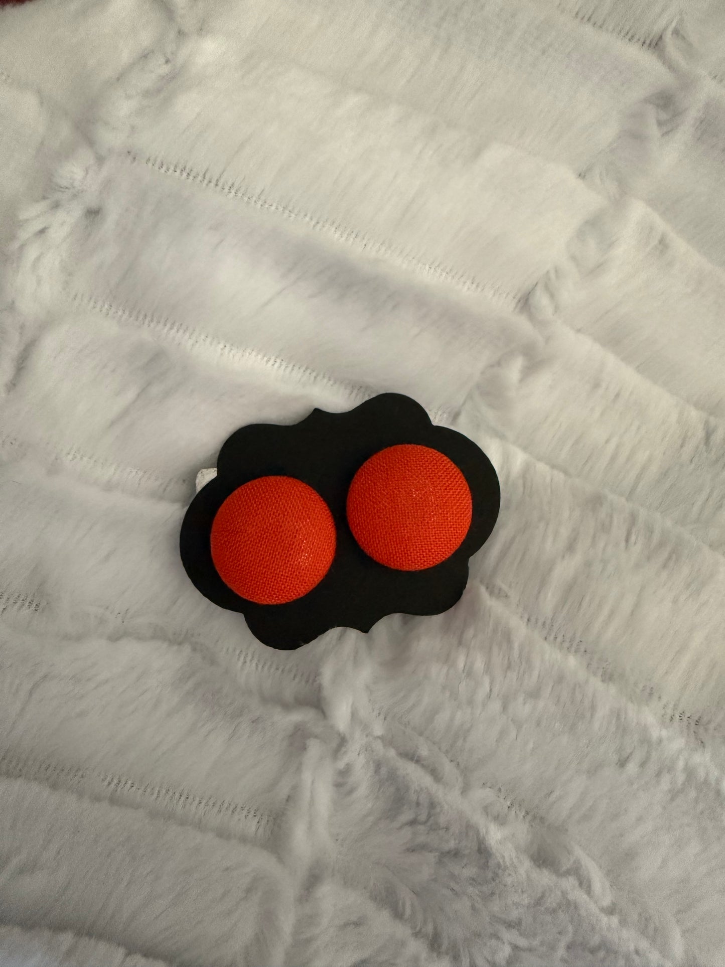 Fall Fabric Cover Button Stud Earrings
