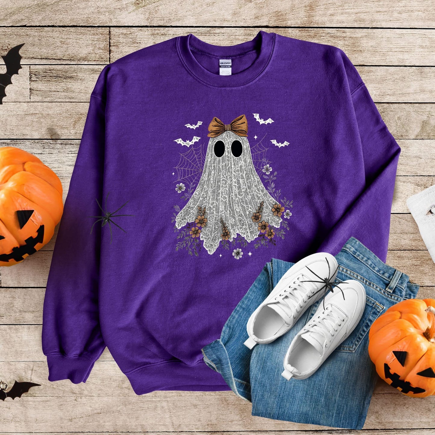 Halloween Lace Ghost Cute Graphic Tee & Sweatshirt