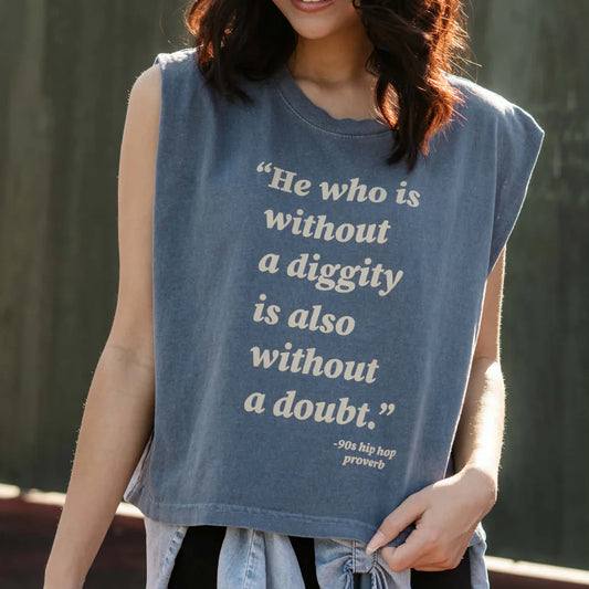 PRE-ORDER He Who Is Without Diggity Graphic Tank in Navy