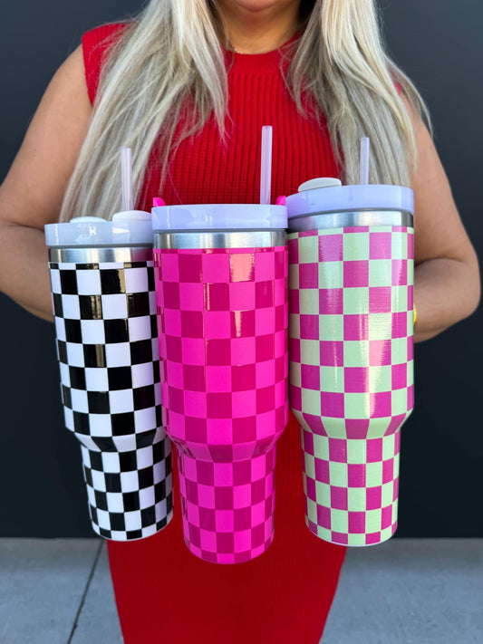 PRE-ORDER Stainless Steel Tumblers - checkered edition - ENDS 12/3
