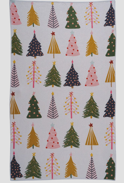 Christmas Trees Bloom Kitchen Towel