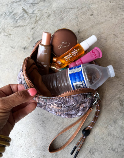 Mini Puff Clutch Bag in camo