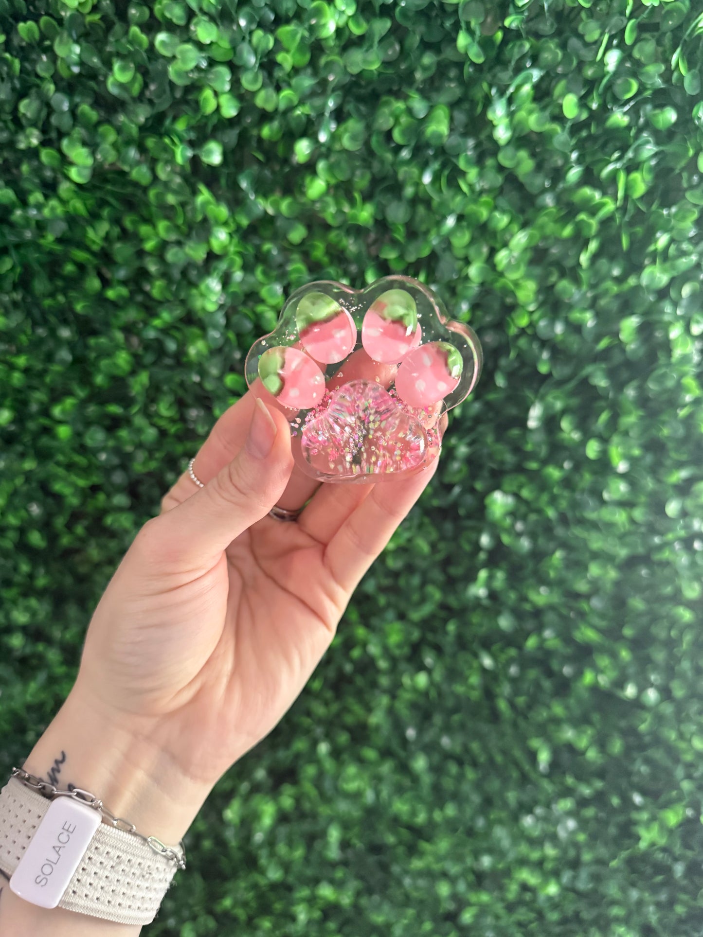 Clear Glitter Paw Squishy Toy