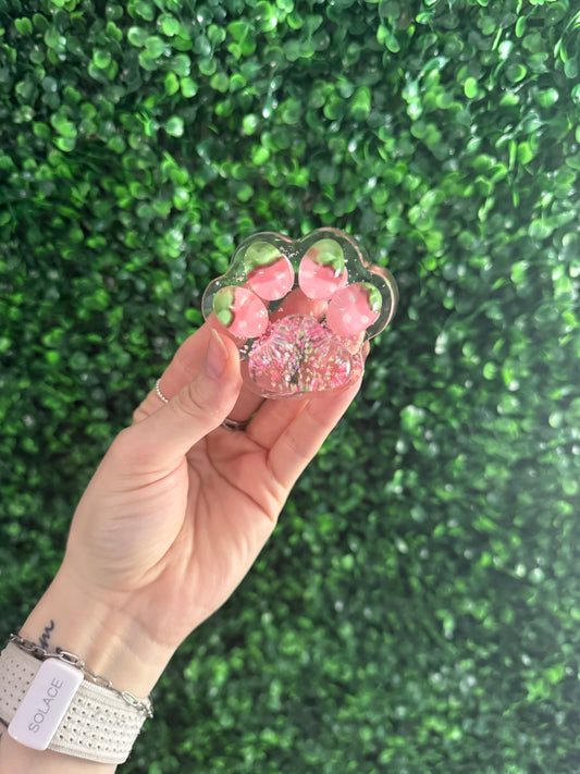 Clear Glitter Paw Squishy Toy