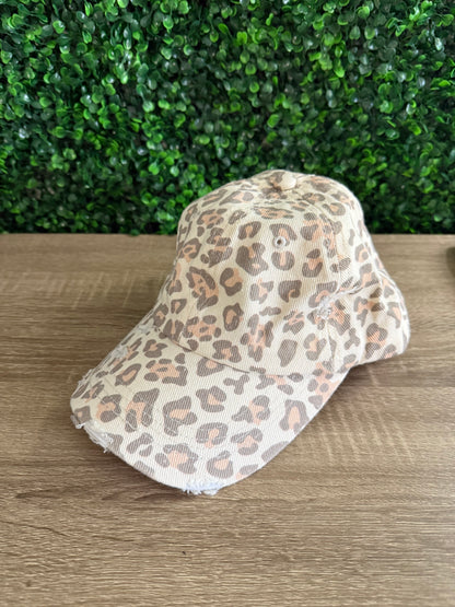 Natural Leopard Print Hat
