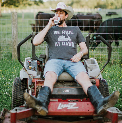 PRE-ORDER We Ride At Dawn Graphic Tee in Charcoal