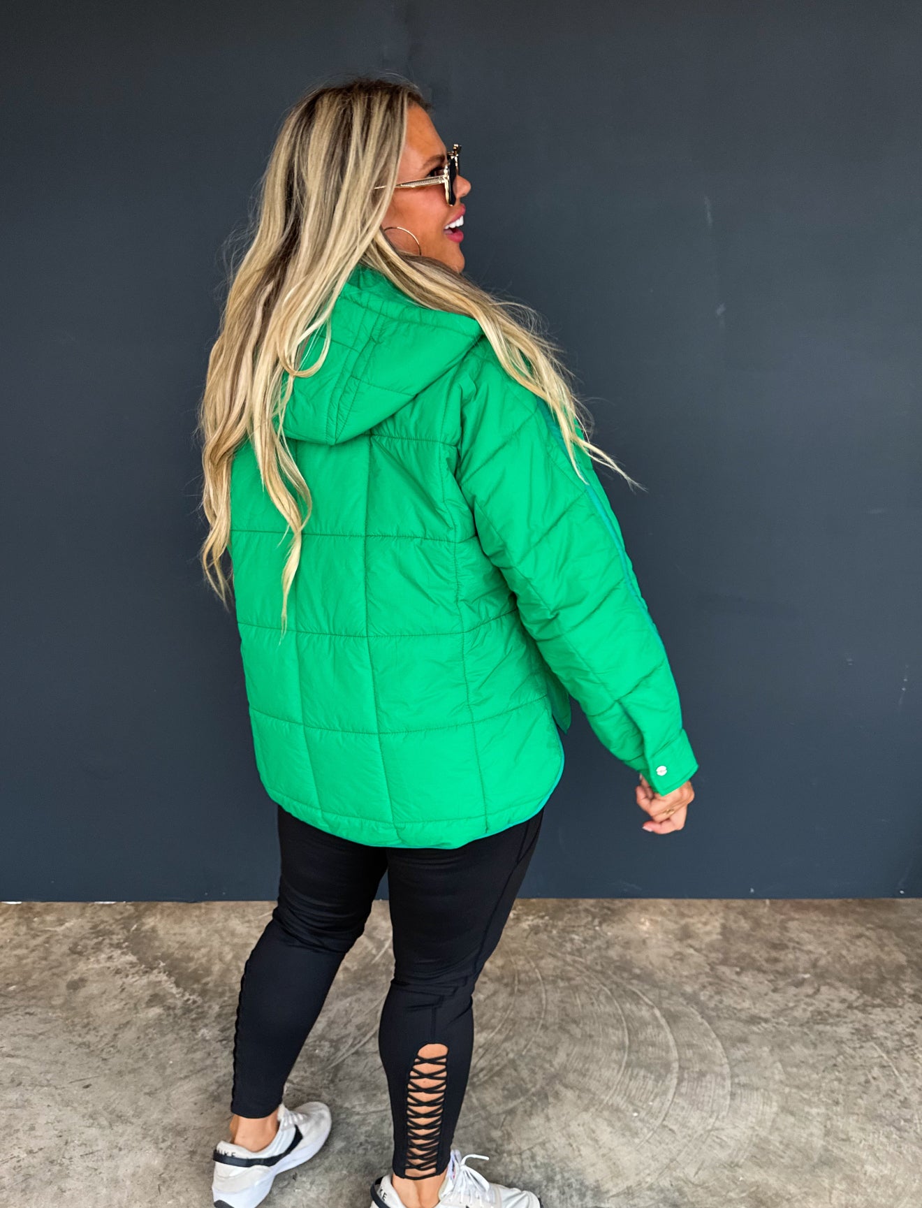S/M ONLY Peyton Puffer Jacket in green