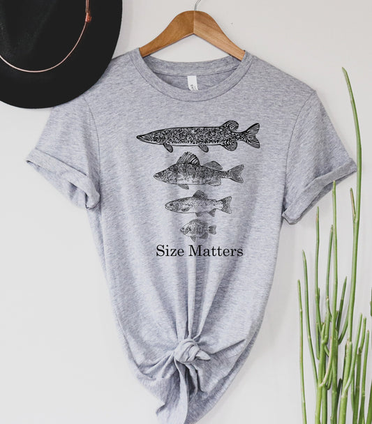 MADE TO ORDER Size Matters Graphic Tee in grey