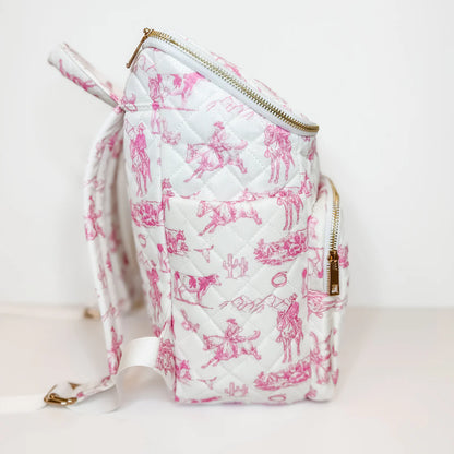 Cowgirl Toile Pattern Backpack