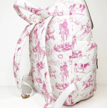 Cowgirl Toile Pattern Backpack