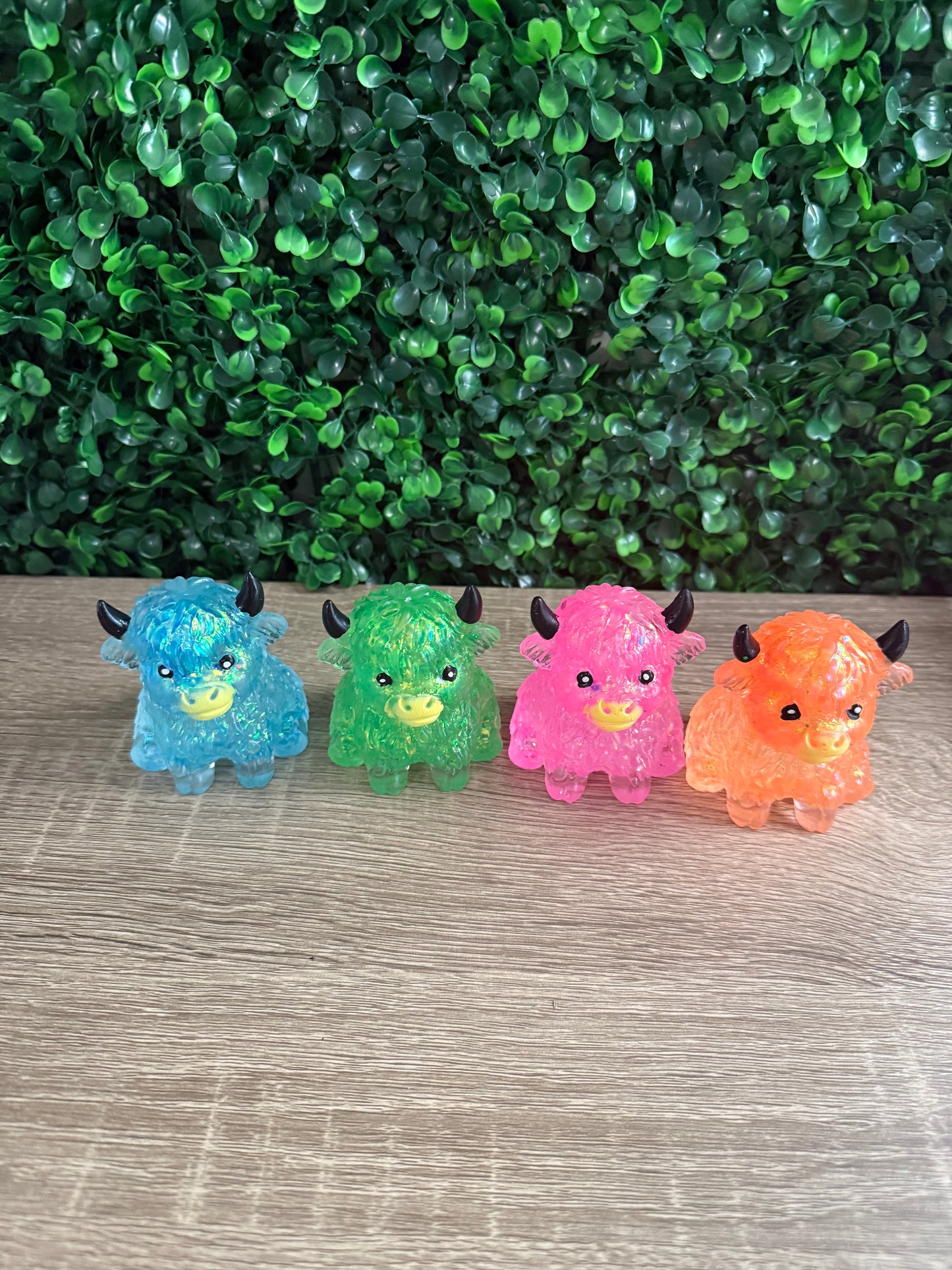 Glitter Highland Cows Squish Toy - multiple colors