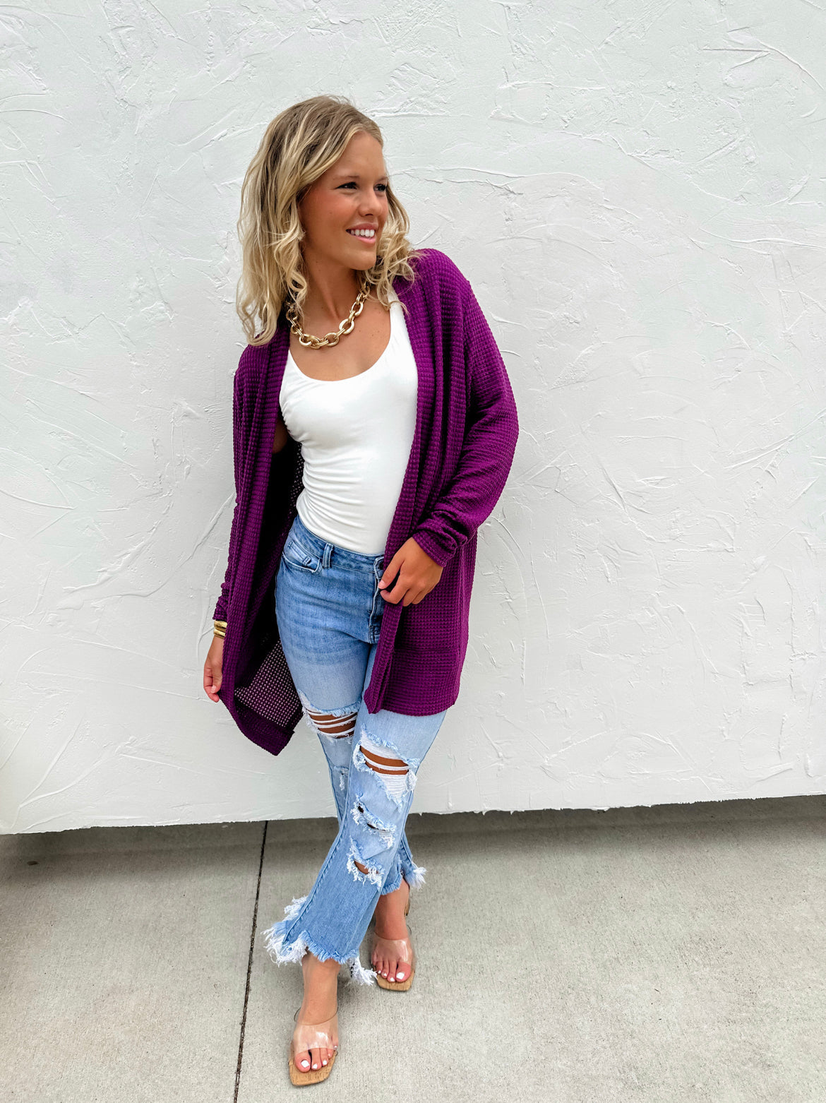 Lola Cardigan in Purple