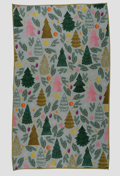Sparkling Evergreen Bloom Kitchen Towel