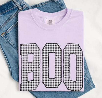 PRE-ORDER Gingham Boo Vintage Varsity Graphic Tee