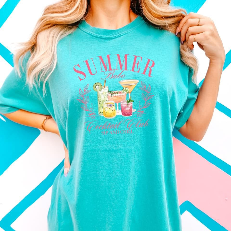 Summer Babe Cocktail Club Graphic Tee
