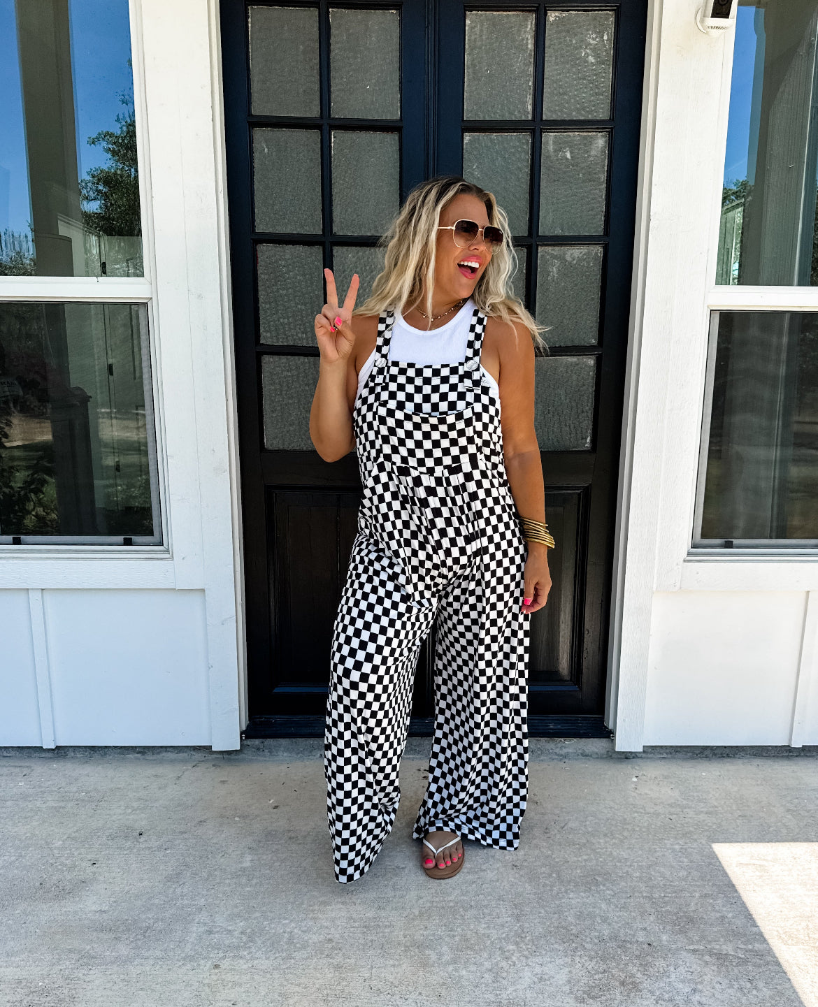 Checkered Karli Boho Overalls