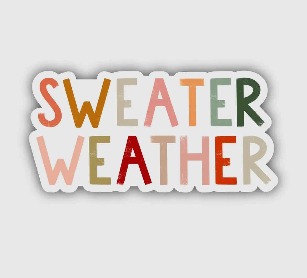 Sweater Weather Multicolor Lettering Sticker