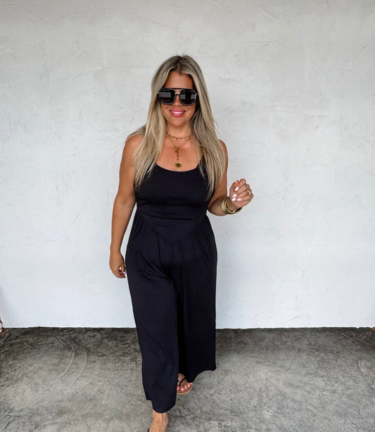 S/M ONLY Cooper Ribbed Romper - black