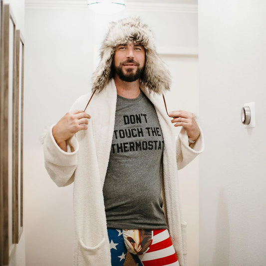 PRE-ORDER Don't Touch The Thermostat Graphic Tee in grey