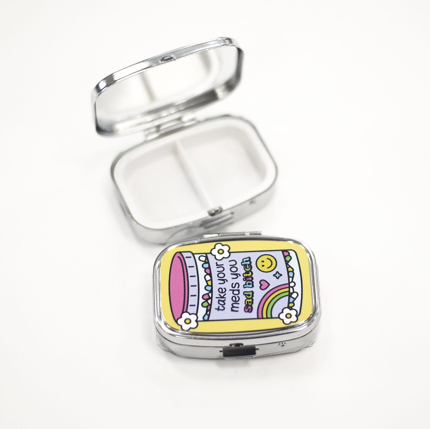 Take Your Meds You Sad Bitch Pill Box w/Compact Mirror