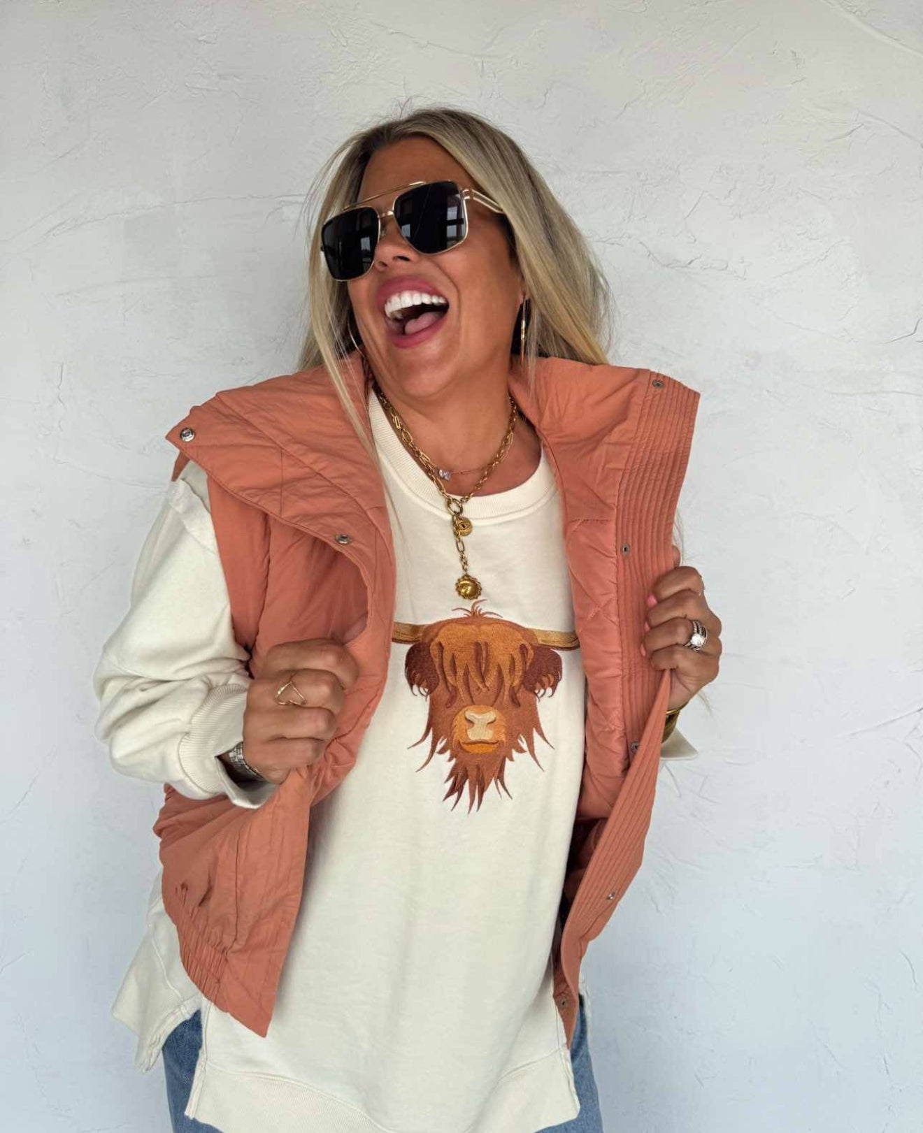 S/M ONLY Harlow Puffer Vest in Terracotta