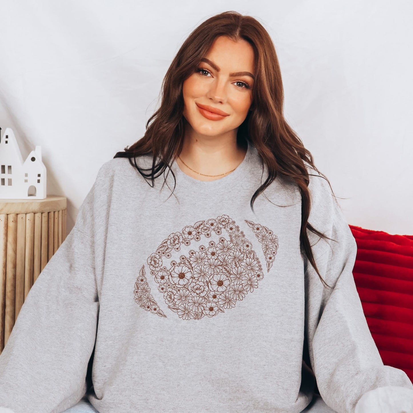 Floral Football Graphic Sweatshirt