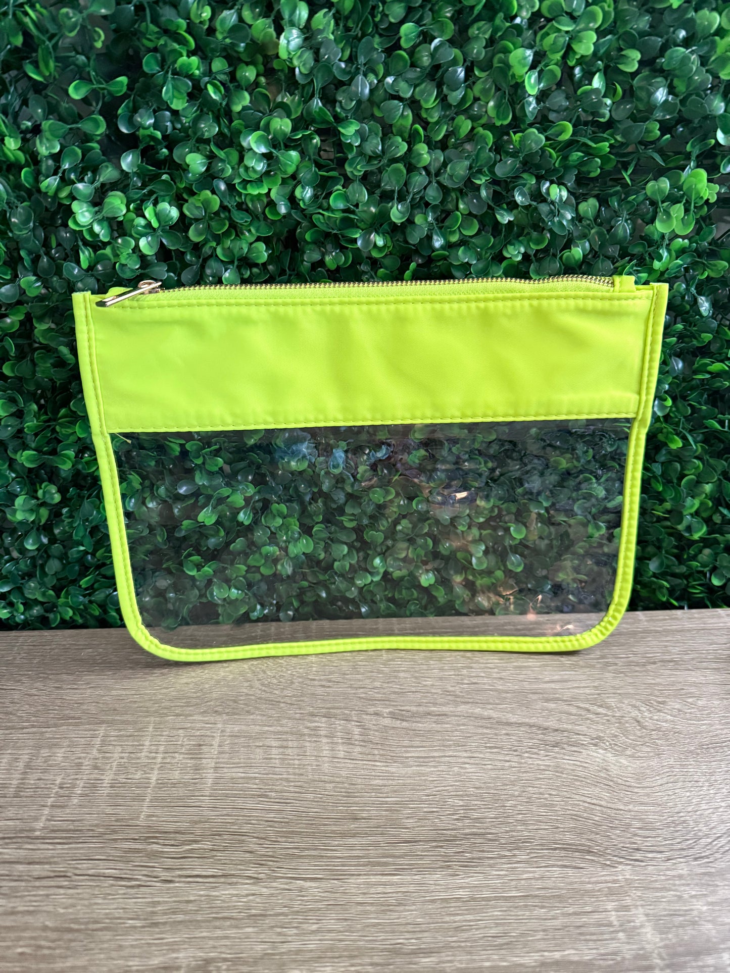 Nylon Clear Bag in Neon Yellow