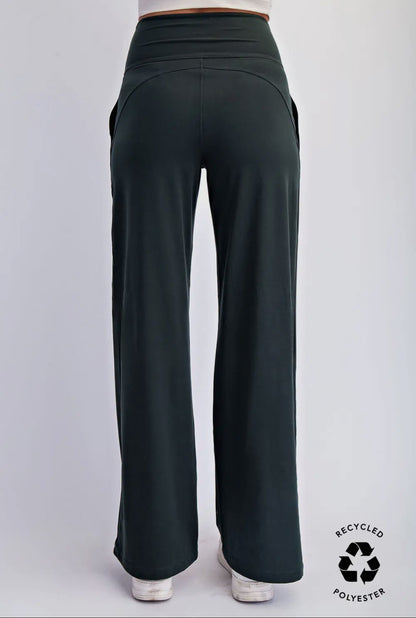 Rae Mode V-Waist Wide Pant in Regency Green