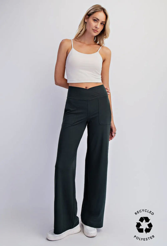 Rae Mode V-Waist Wide Pant in Regency Green