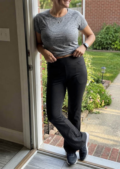 PRE-ORDER Anchored Arrows Yoga Pants in Black w/pockets